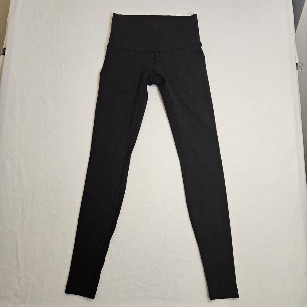 Lululemon Sz 6 Black HR 30" Yoga Leggings Tight w/Reinforced Seams Probably Luon